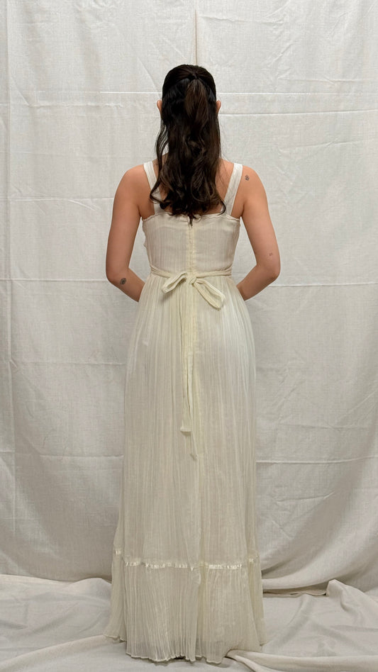 1970s Prairie Wedding Dress