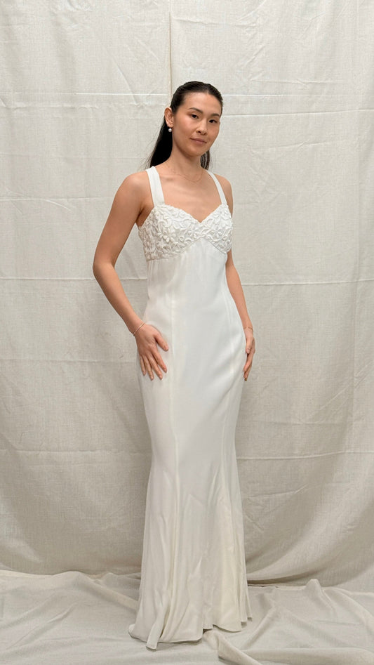 Vintage 90s Roberta White Gown