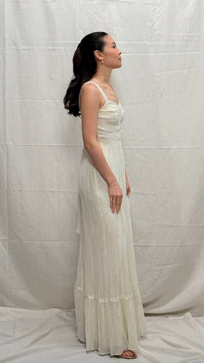 1970s Prairie Wedding Dress