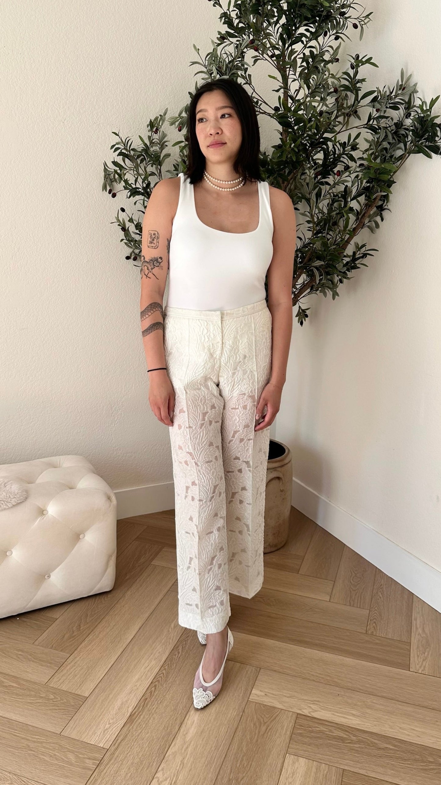 Vera Wang Floral Jacquard Pant