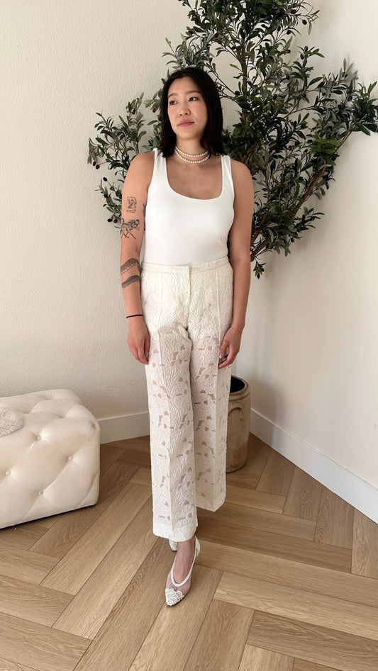 Vera Wang Floral Jacquard Pant